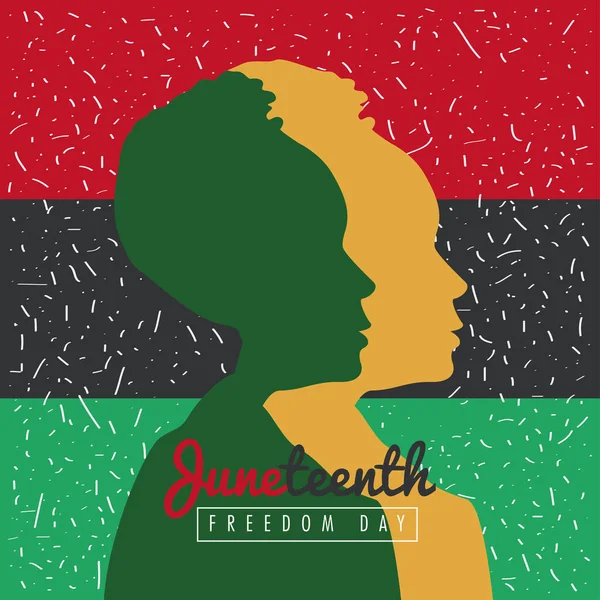 Juneteenth Liberté Jour Afro Femme Affiche — Image vectorielle