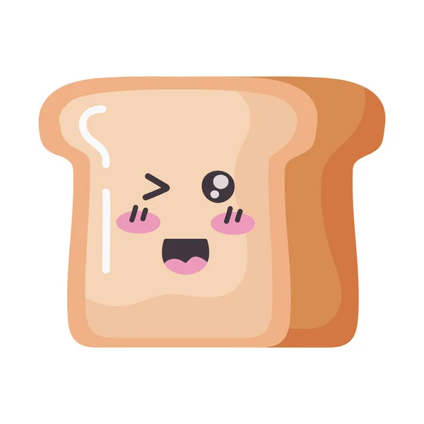 Bread Food Kawaii Style Icon — Vetor de Stock