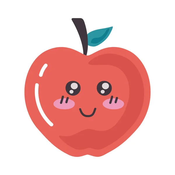 Apple Kawaii Fresh Fruit Character — Image vectorielle