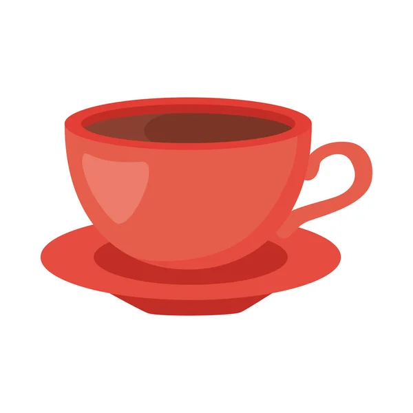Red Coffee Cup Utensil Icon — Archivo Imágenes Vectoriales