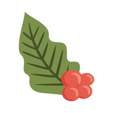 coffee grains and leaf icon