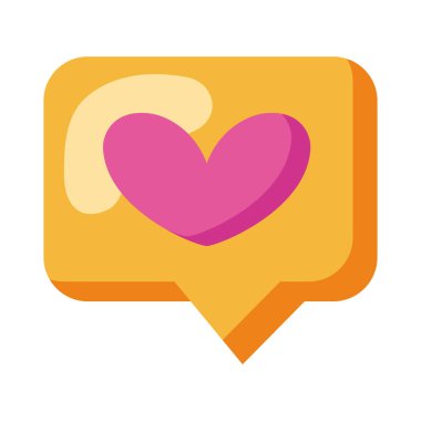 heart love in speech bubble icon