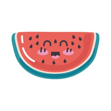 watermelon kawaii fresh fruit character