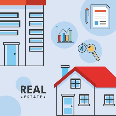 real estate lettering poster with houses
