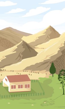 rural landscape with ranch scene