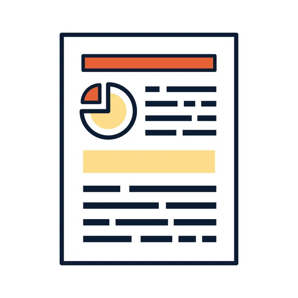 Document Statistics Pie Icon — Stok Vektör