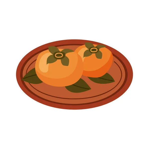 Dish Oranges Fruits Icon — 스톡 벡터