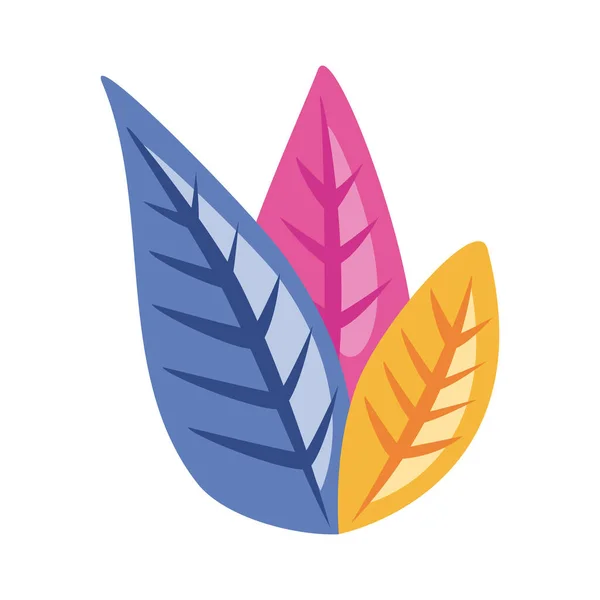 Fulcolor Leafs Plant Foliage Icon — Stock vektor