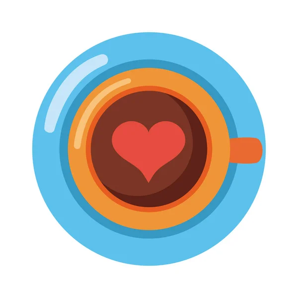 Чашка Кофе Иконой Сердца — стоковый вектор