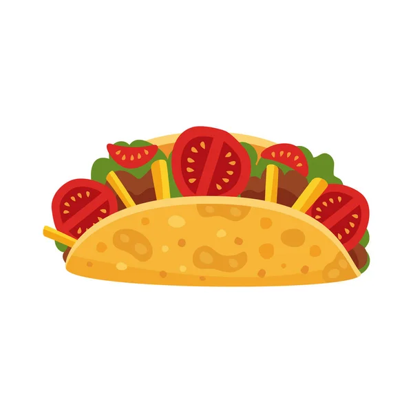 Fresh Mexican Taco Fast Food — Image vectorielle