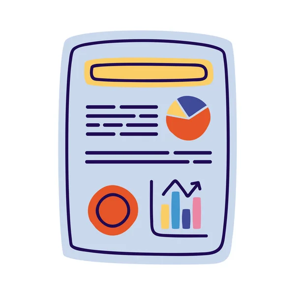 Statistics Infographic Document Icon — Vettoriale Stock