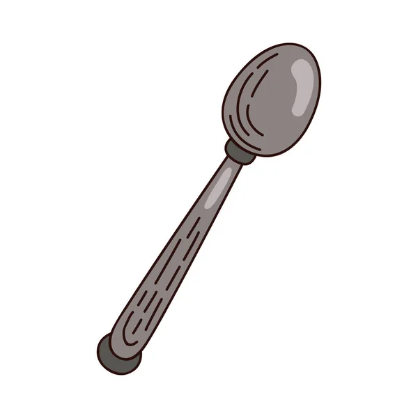 Kitchen Spoon Utensil Isolated Icon — Vector de stock