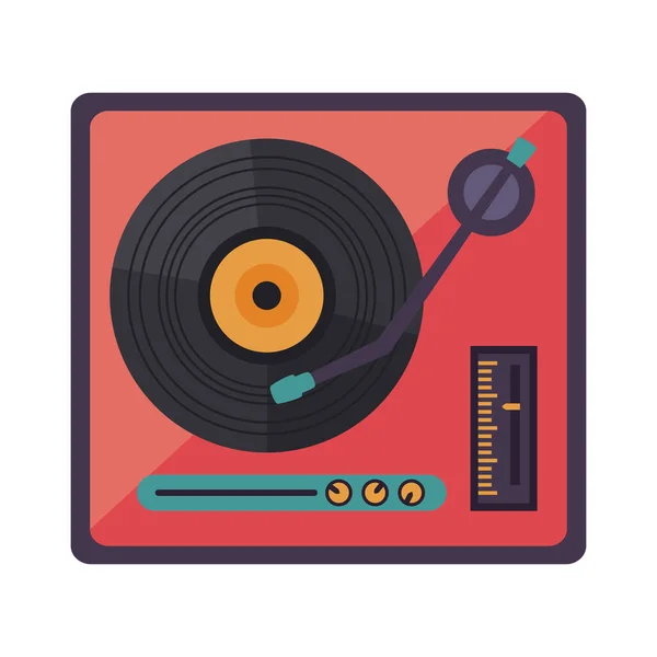 Vinyl Disk Player Retro Style — Archivo Imágenes Vectoriales