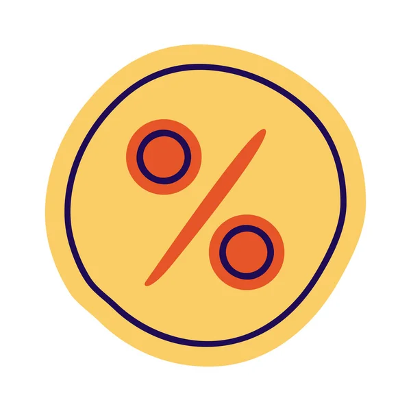 Percent Symbol Button Icon — Stock vektor