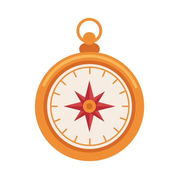 Golden Compass Guide Device Icon — Vector de stock