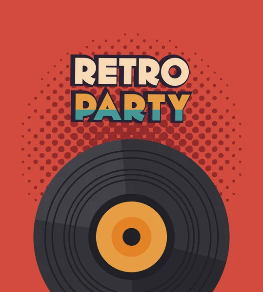 Long Play Retro Style Poster — 스톡 벡터