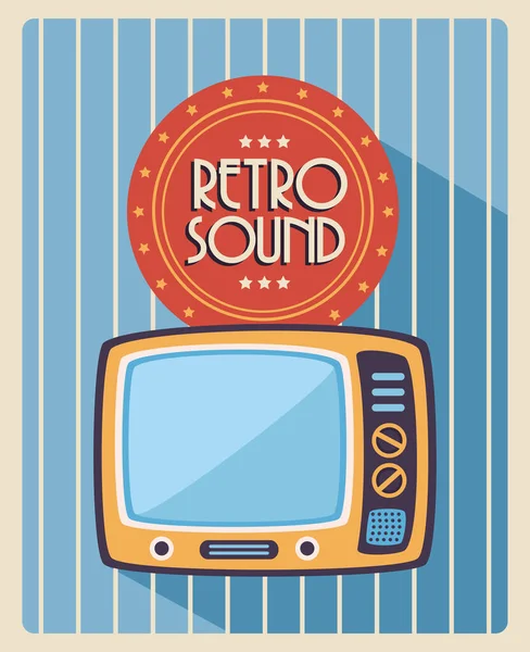 Retro Sound Style Template Poster — Archivo Imágenes Vectoriales