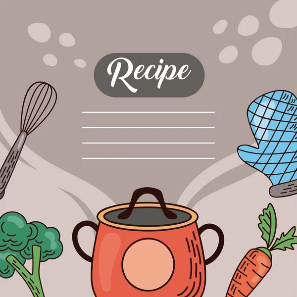 Recipe Pot Vegetables — Wektor stockowy