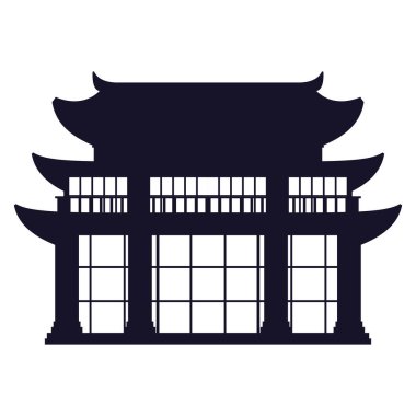 asian pagoda black silhouette icon