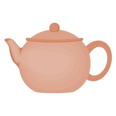 pink teapot asian utensil icon