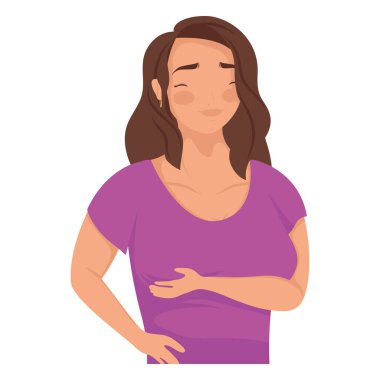 woman checking her breasts character