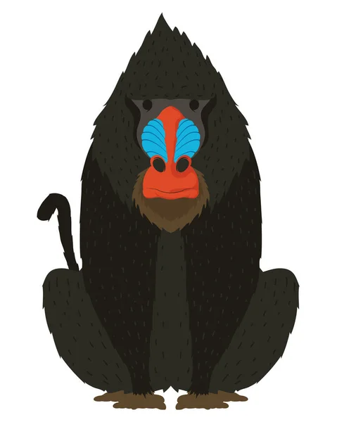 Monkey Chuck Wild Animal Character — 图库矢量图片