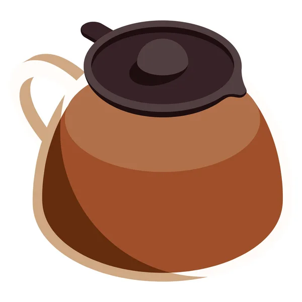 Coffee Teapot Utensil Isolated Icon — Stock Vector