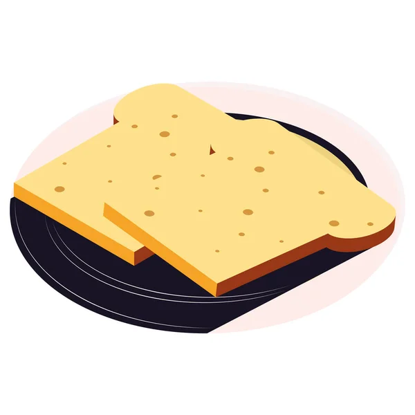 Bread Toast Dish Icon —  Vetores de Stock