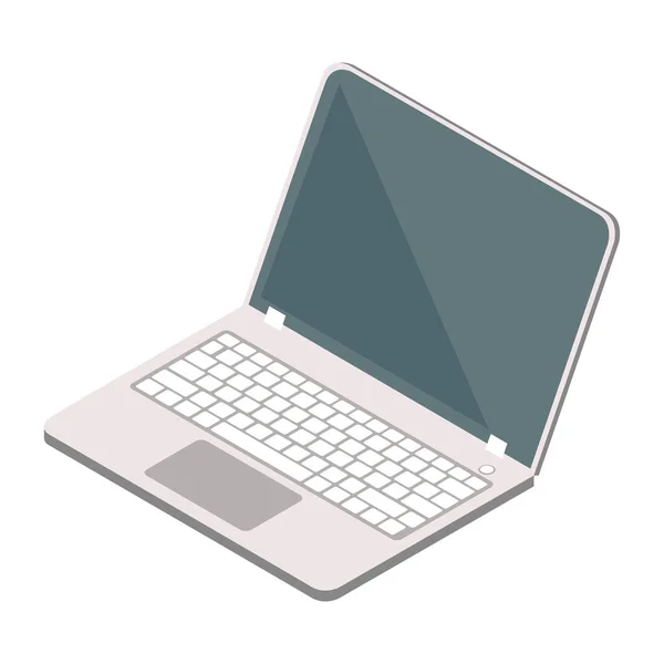 Gray Laptop Computer Device Tech — Archivo Imágenes Vectoriales