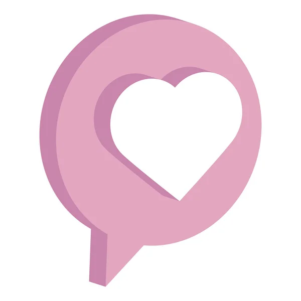 Heart Social Media Purple Bubble Icon — Stockvector