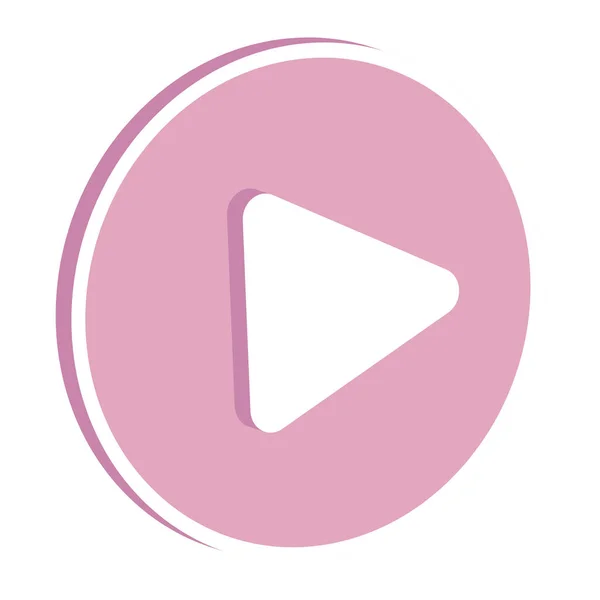 Pink Play Button Interface Icon — Stock Vector