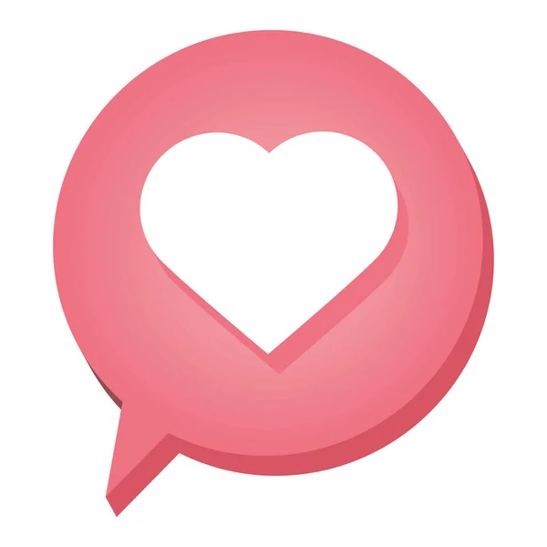 Heart Social Media Bubble Icon — 图库矢量图片