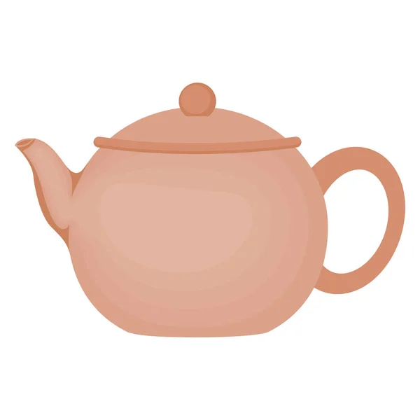 Pink Teapot Asian Utensil Icon — ストックベクタ