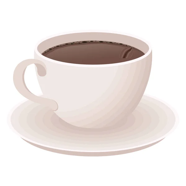 Кофе Чашка Блюдо Значок — стоковый вектор