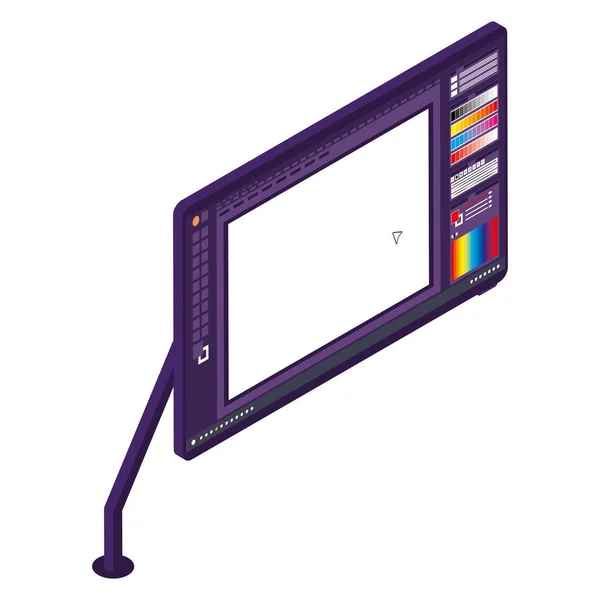 Graphic Design Tablet Isometric Device —  Vetores de Stock