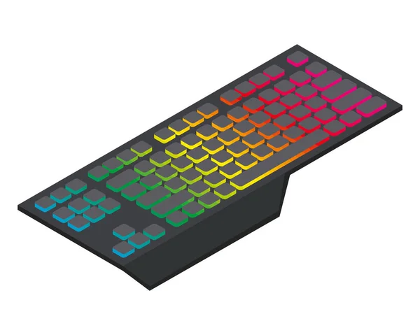 Isometric Keyboard Device Colors — Stockový vektor