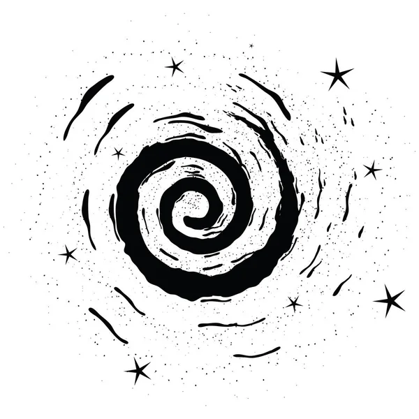 Milky Way Spiral Sketch Icon — Archivo Imágenes Vectoriales