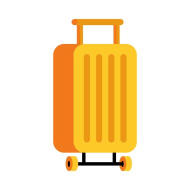 yellow suitcase with wheels icon