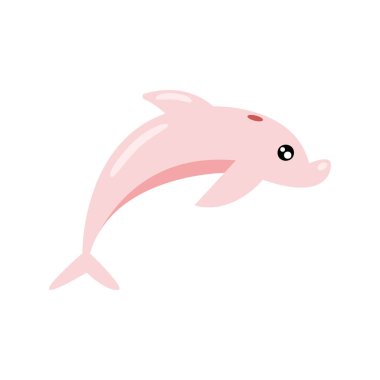 pink dolphin sealife animal icon