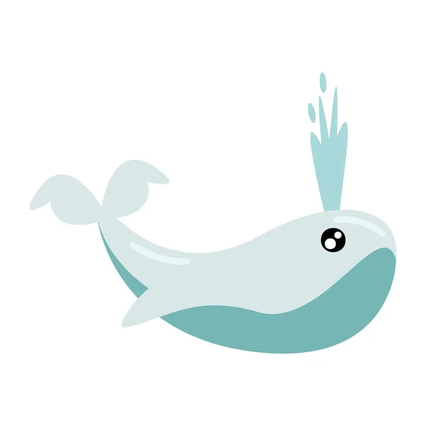 Whale Gray Sealife Animal Icon — Stockový vektor