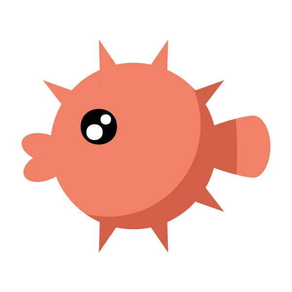 Blow Fish Sealife Animal Icon — Stock Vector