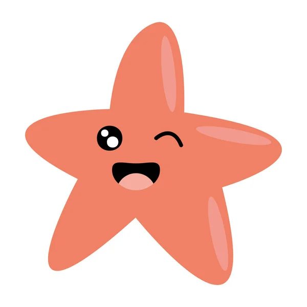 Red Starfish Sealife Animal Icon — Vector de stock