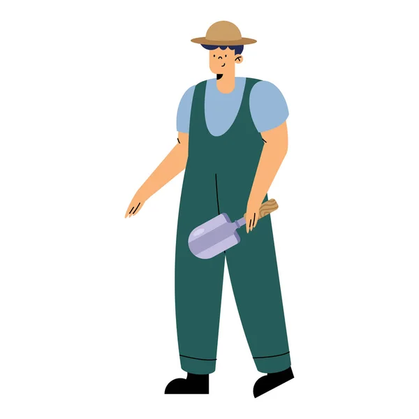 Male Farmer Spatule Character — Stock vektor