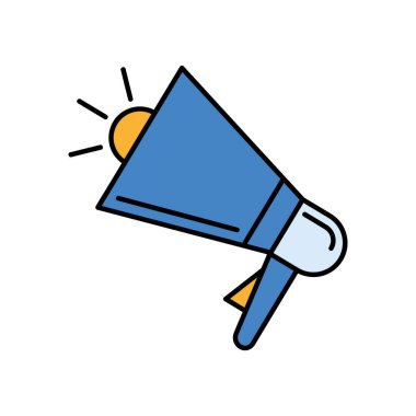 mavi megafon ses aygıtı simgesi