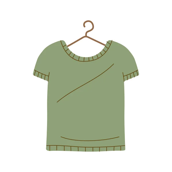 Green Shirt Hanging Isolated Icon — Vector de stock