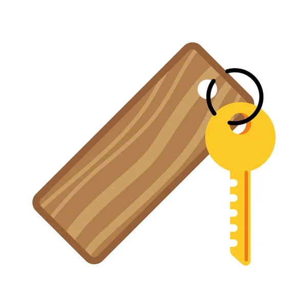 Key Door Hotel Isolated Icon — Stock Vector