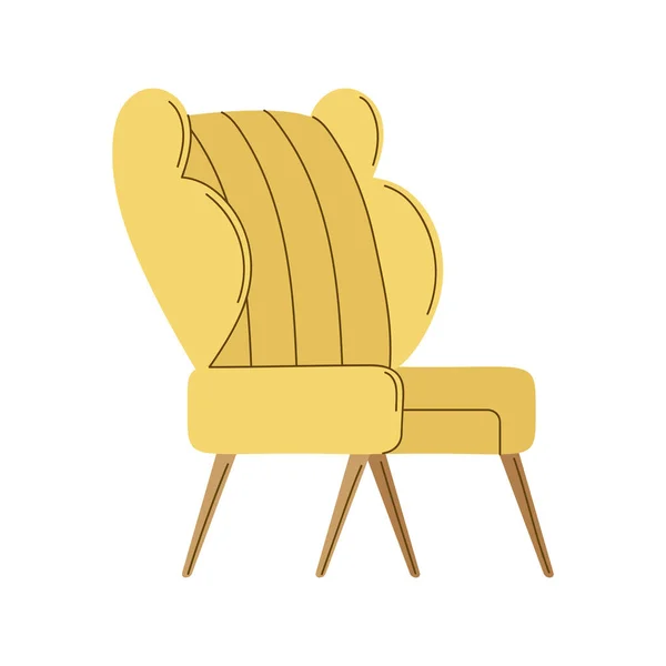 Yellow Sofa Home Furniture Icon — Stok Vektör