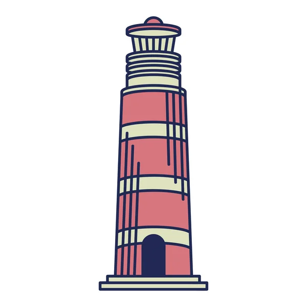 Lighthouse Nautical Retro Isolated Icon — Vetor de Stock