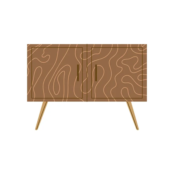 Wooden Drawer Home Furniture Icon — 图库矢量图片