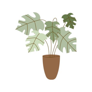 kahverengi saksı ikonunda bitki yetiştirme